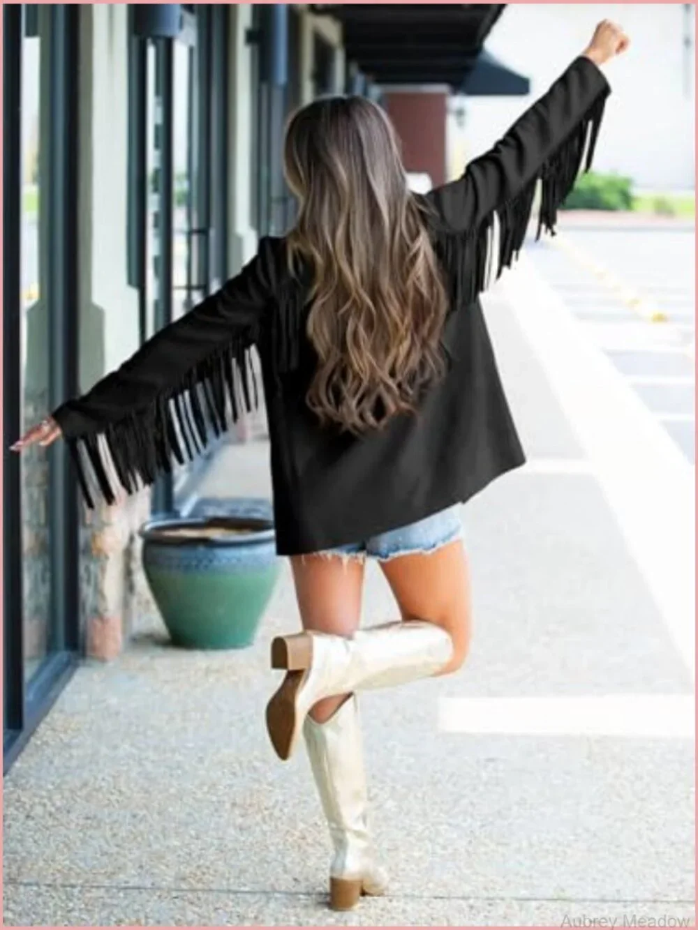 Faux Suede Fringe Jacket Blazer Long Sleeve Lapel Button Front Suit Jackets